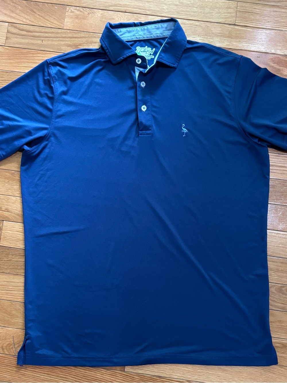 TailorByrd Men's M Blue Short Sleeve Polo Shirt Collared Logo Golf Stretch